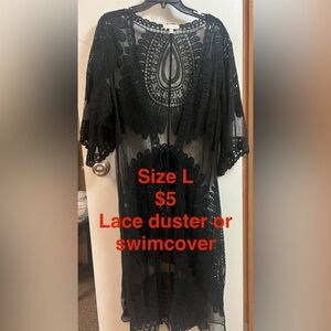 Adiva Black Lace Swim Cover-Up